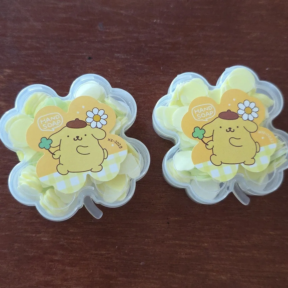 Pompompurin Disposable Travel Soluble Hand Soap Yellow Slices 2 Pack in Case